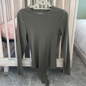 Abercrombie and Fitch Green Long Sleeve Body suit